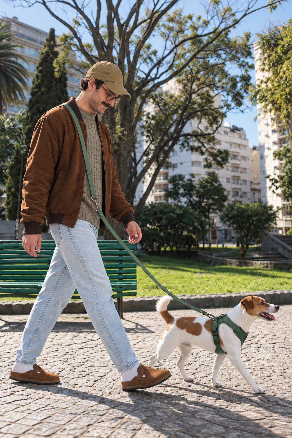 Mascota usando el Kit Paseo Milo